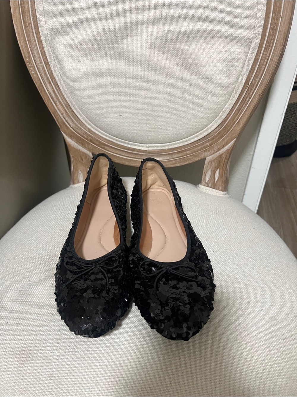 Zara Black Sequin Ballet Flats